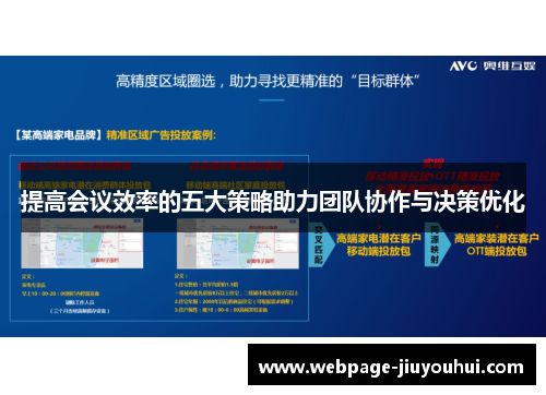 提高会议效率的五大策略助力团队协作与决策优化